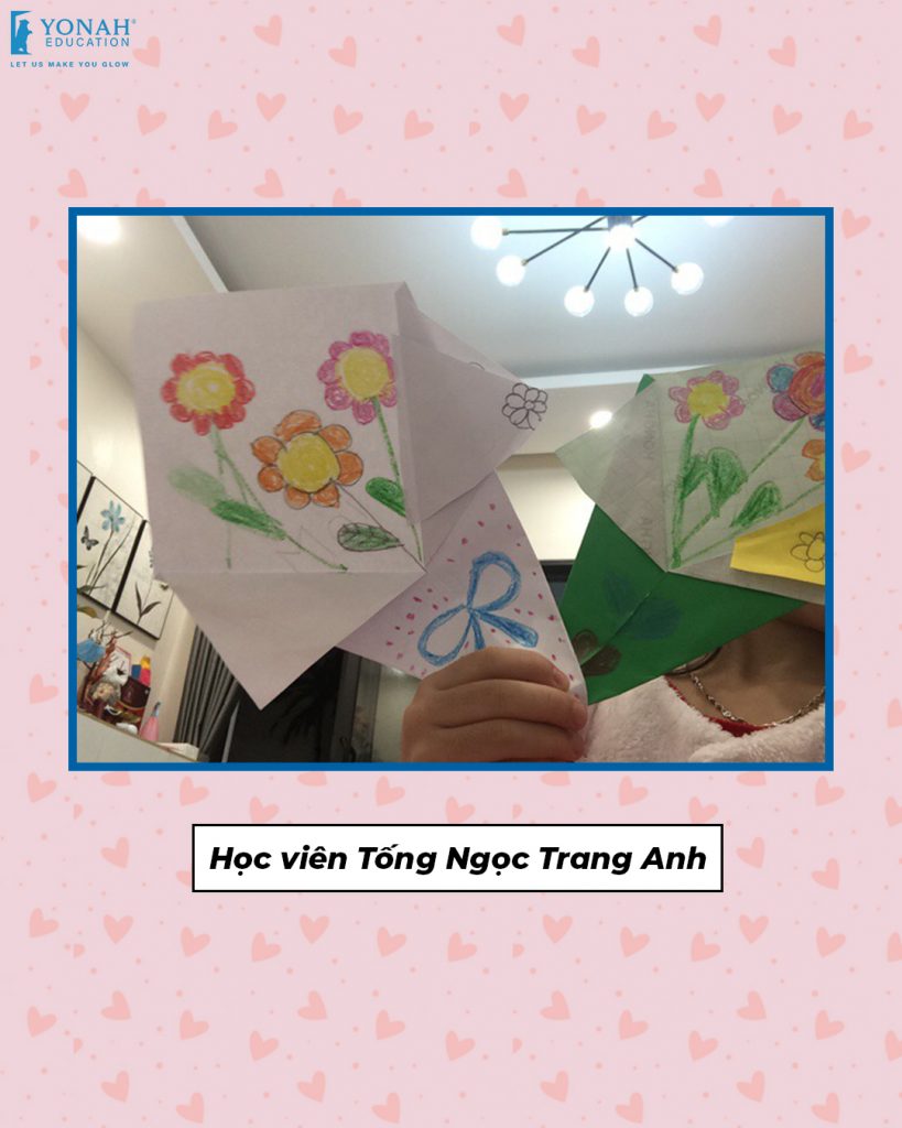 Học viên nhí thiết kế thủ công tặng bà, tặng mẹ, tặng cô nhân ngày phụ nữ việt nam 20-10
